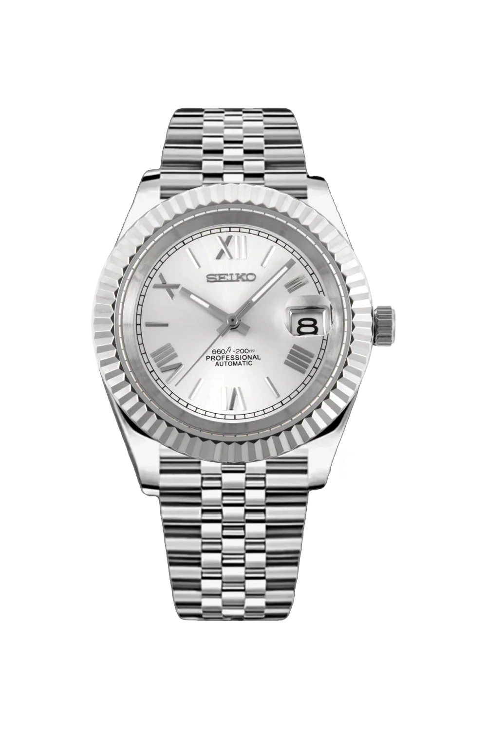 Mod Datejust Roman Silver