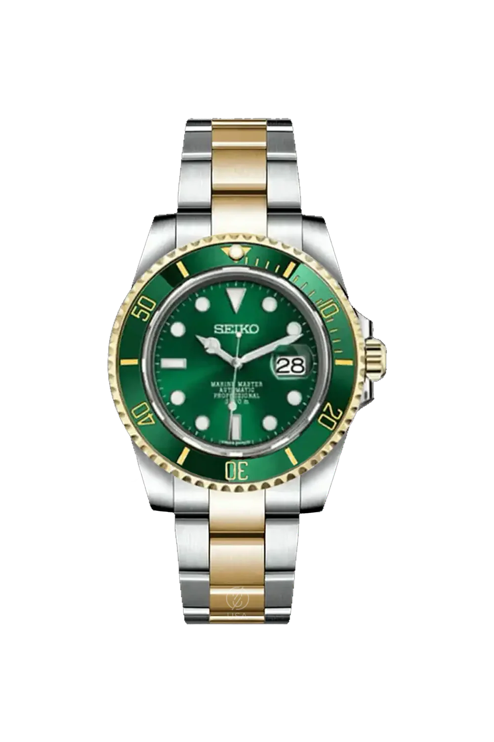 Mod Submariner Two-Tone Gold Green
