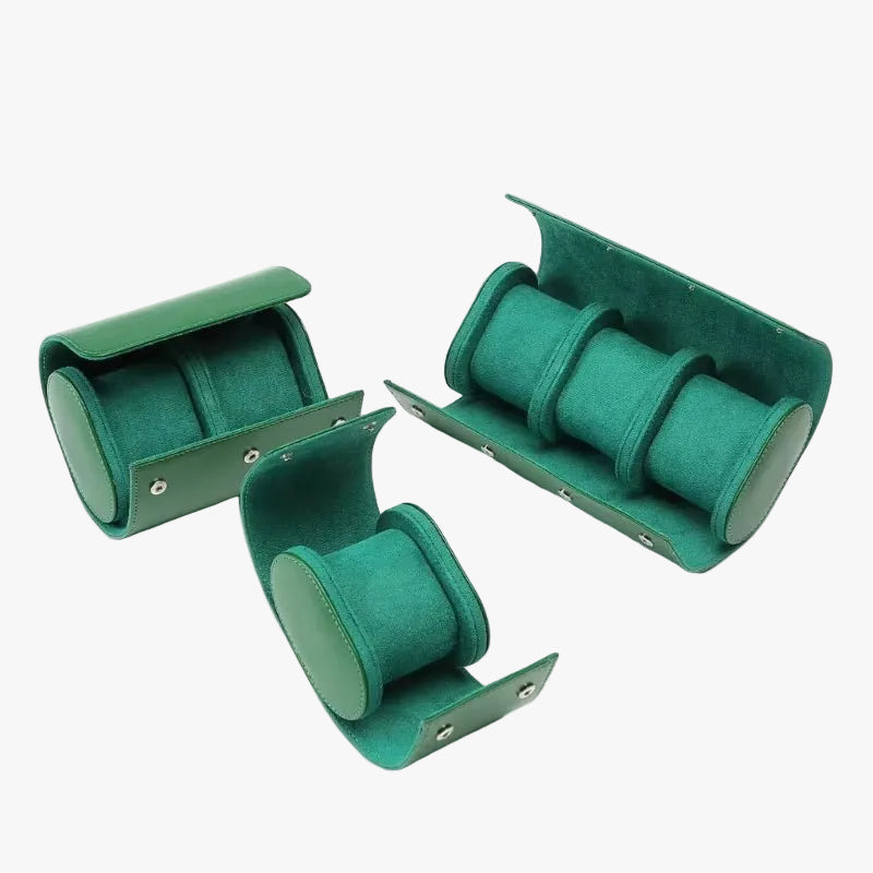 Green Multi-Slot Watch Travel Case