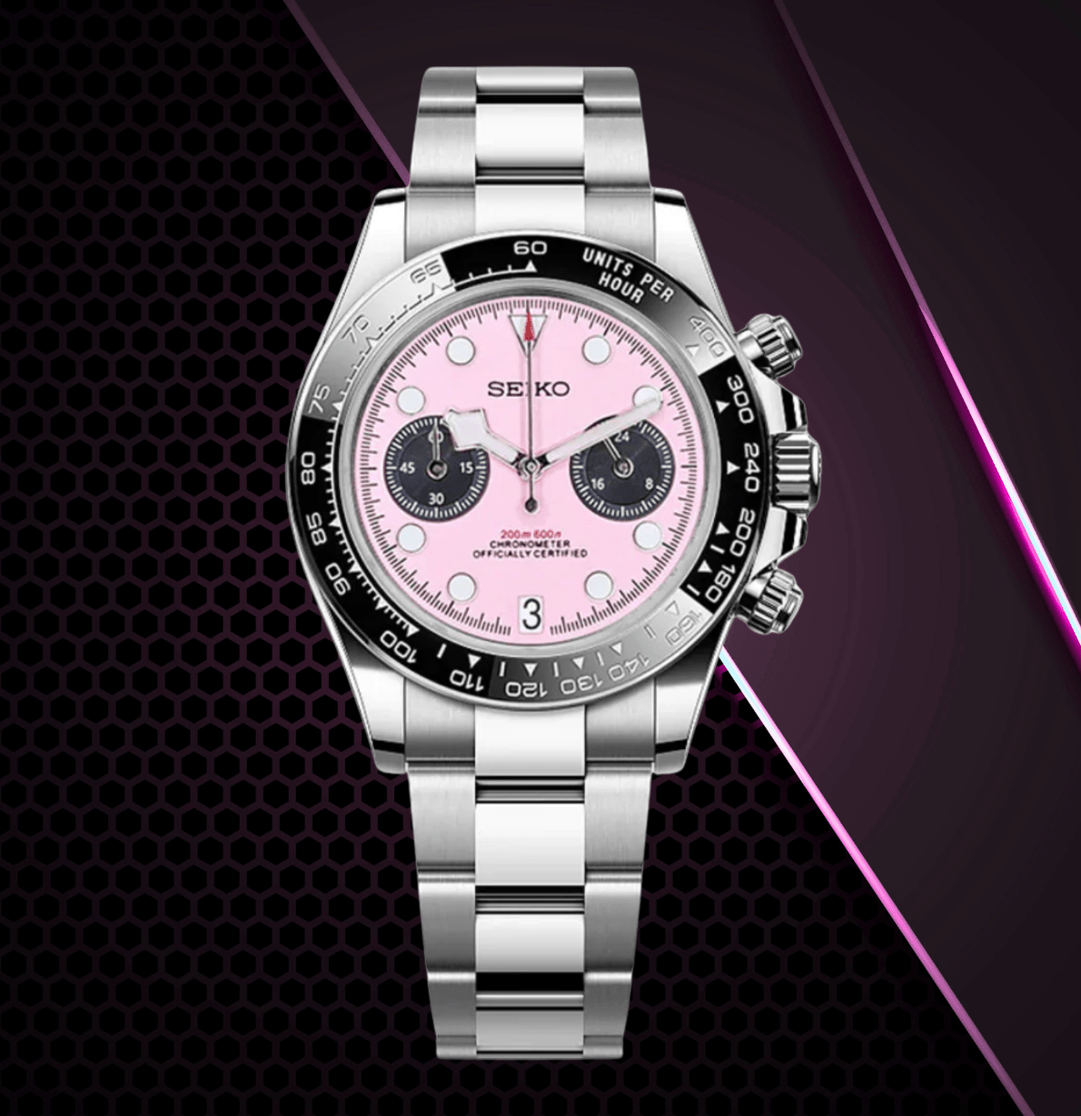 Seiko Mod Black Bay Pink