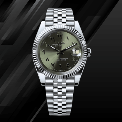 Seiko Mod Datejust Arabic Olive