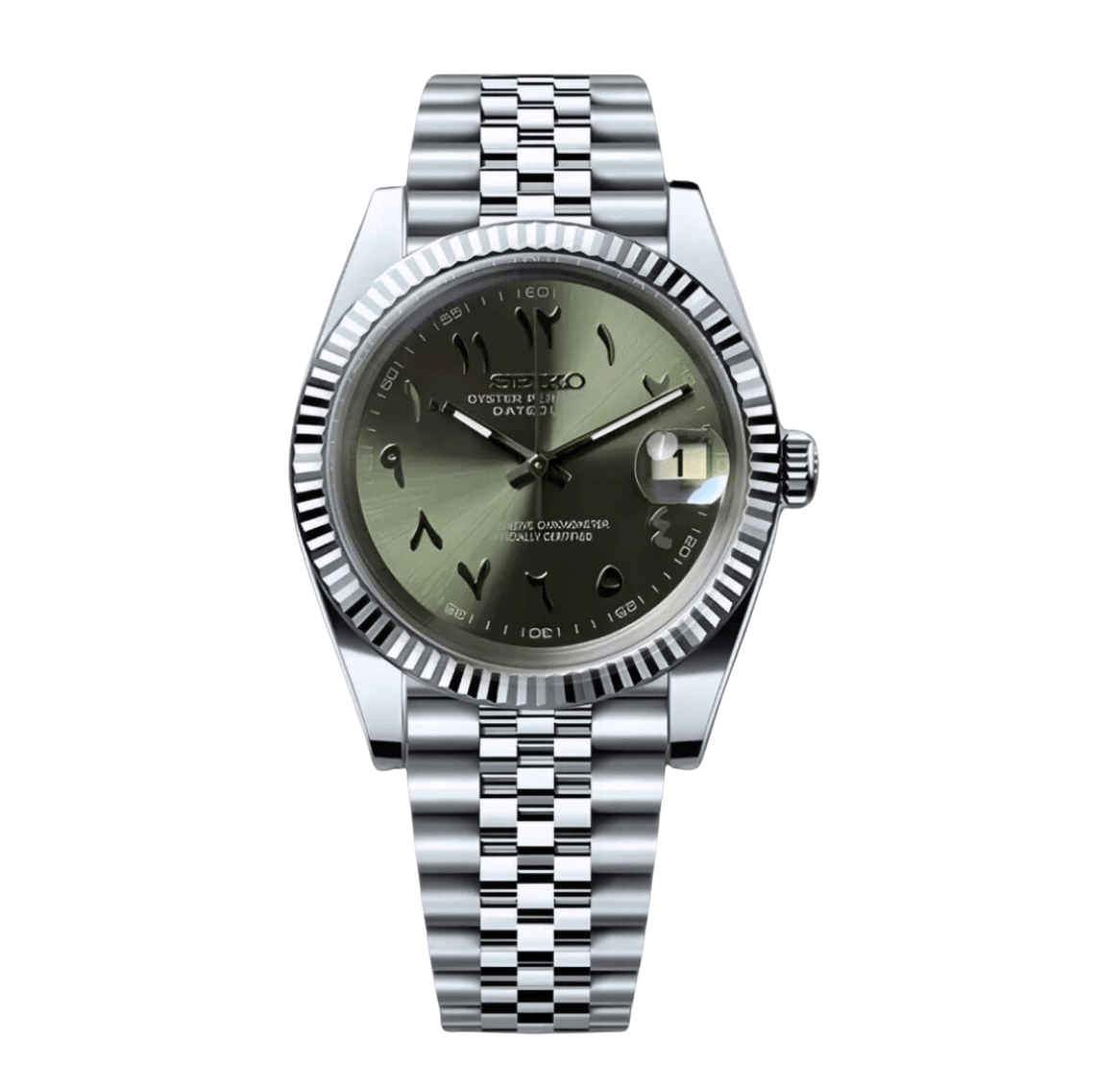 Seiko Mod Datejust Arabic Olive