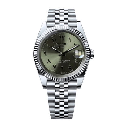 Seiko Mod Datejust Arabic Olive