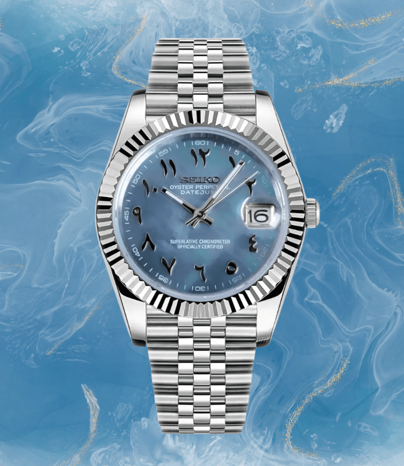 Seiko Mod Datejust Blue Arabic Cosmos