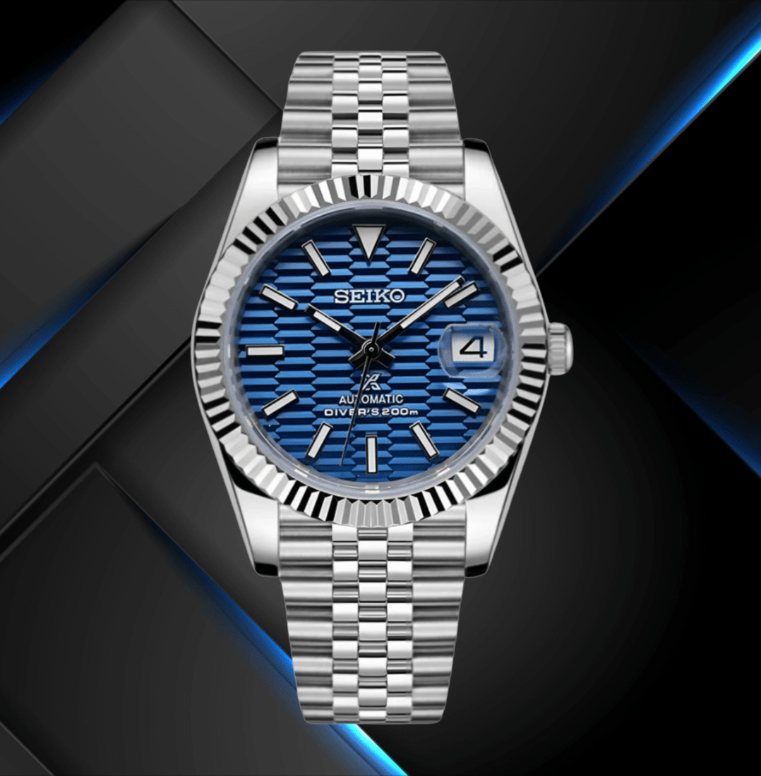 Seiko Mod Datejust Blue Motif