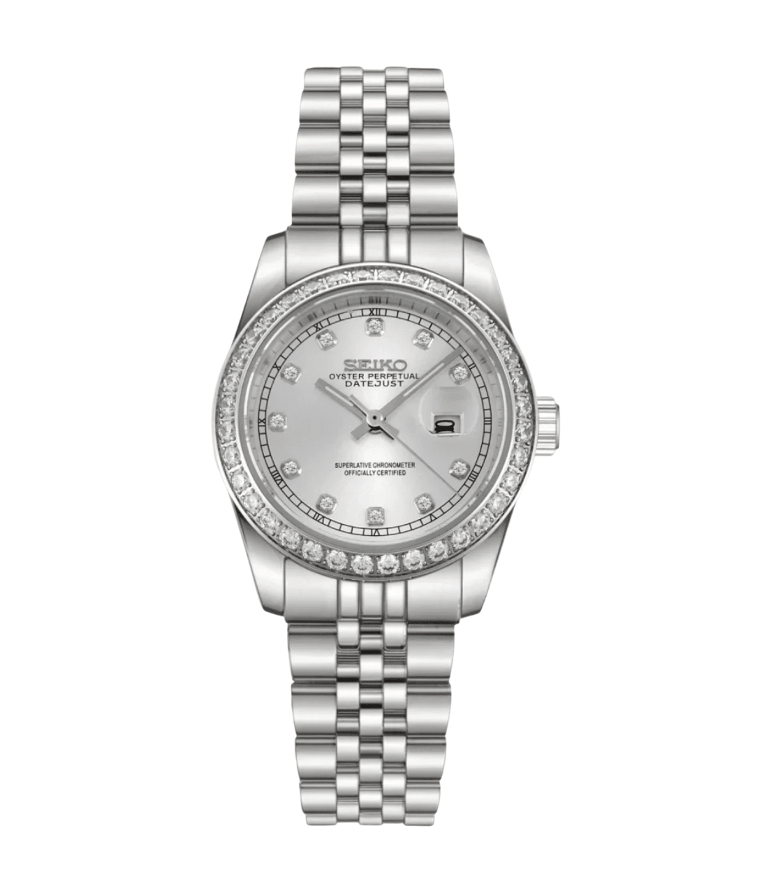 Seiko Mod Datejust Lady Gem Silver