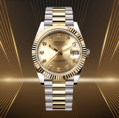 Seiko Mod Datejust Twotone Gold Gem