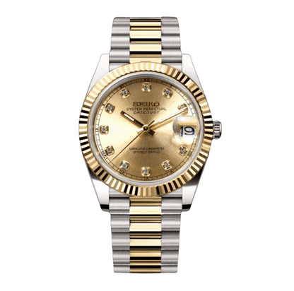 Seiko Mod Datejust Twotone Gold Gem