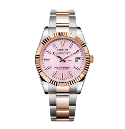 Seiko Mod Datejust Twotone Pink