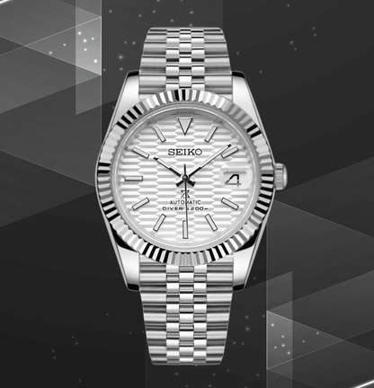 Seiko Mod Datejust White Motif