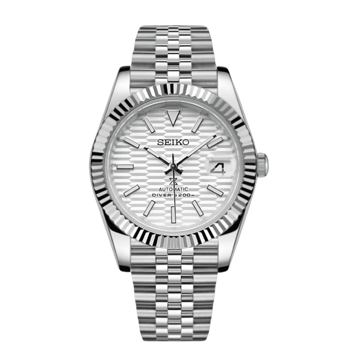 Seiko Mod Datejust White Motif