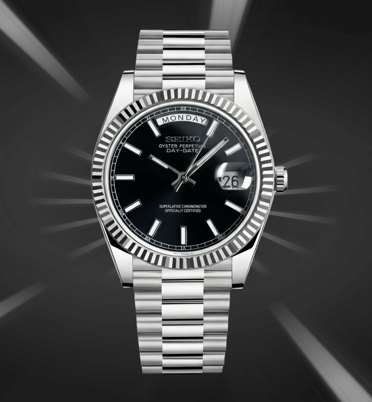 Seiko Mod Day-Date Black