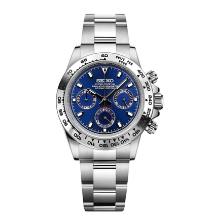 Seiko Mod Daytona Platinum Blue