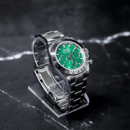 Seiko Mod Daytona Platinum Green