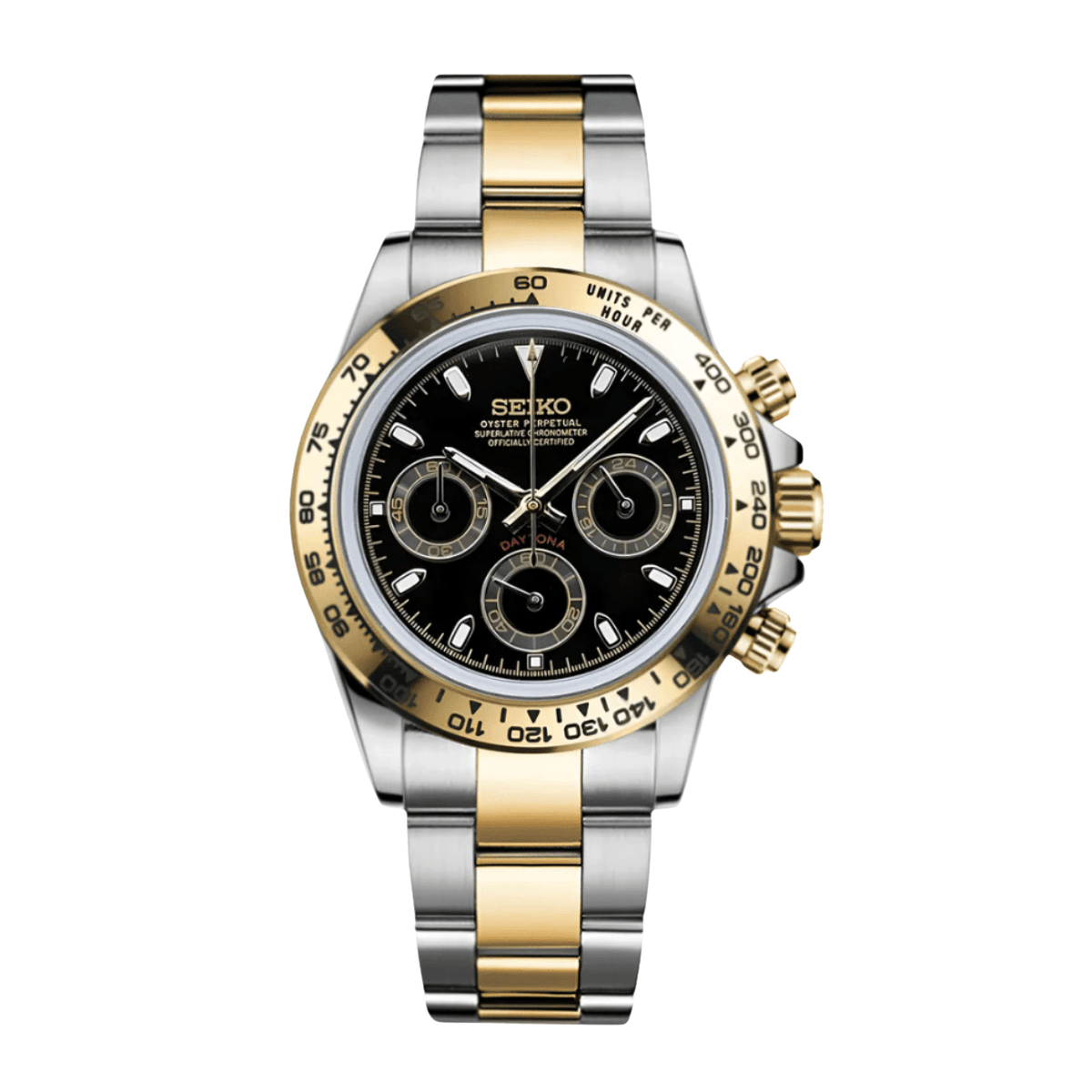 Seiko Mod Daytona Two-tone Black