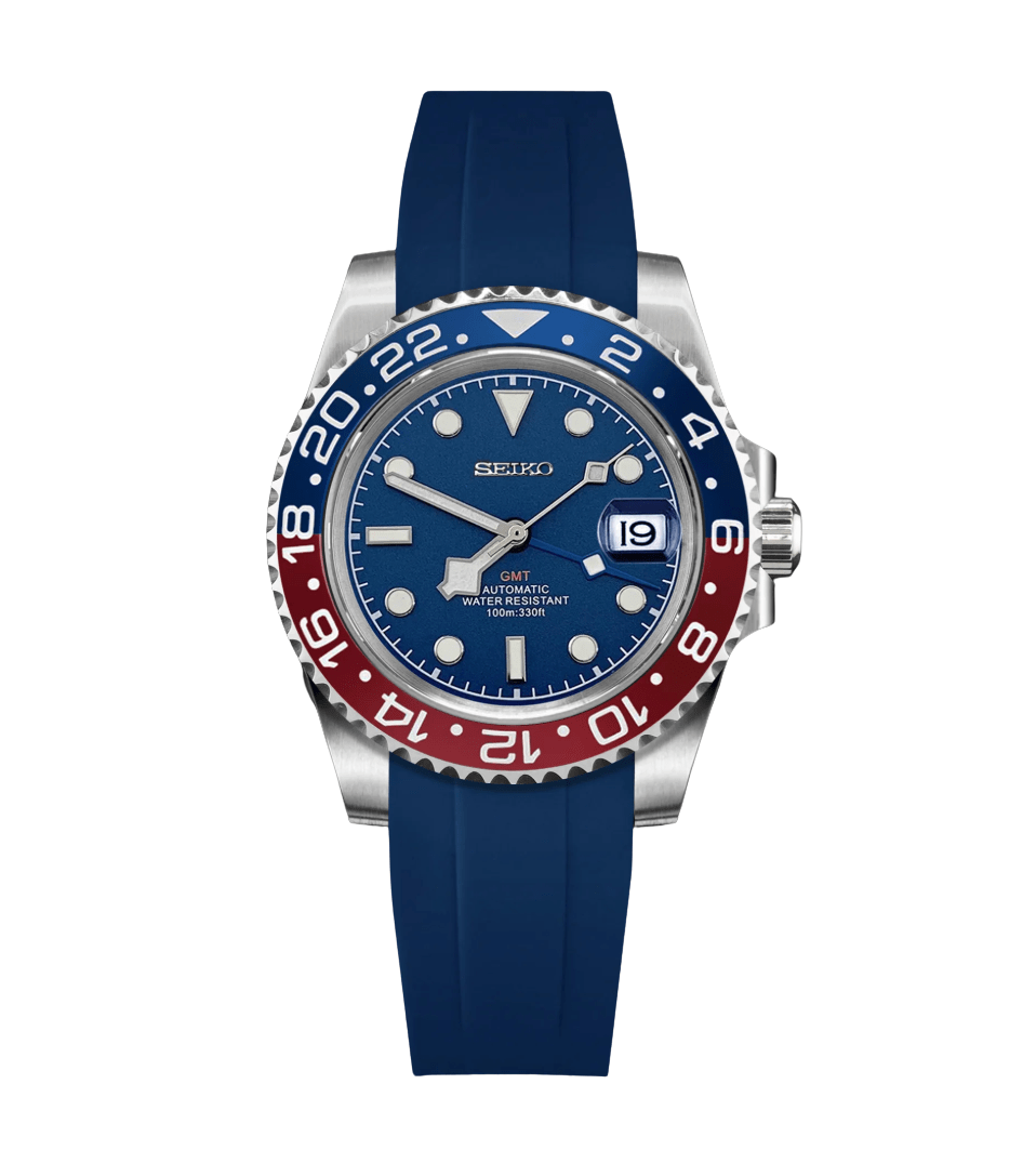Seiko Mod GMT Blue Pepsi