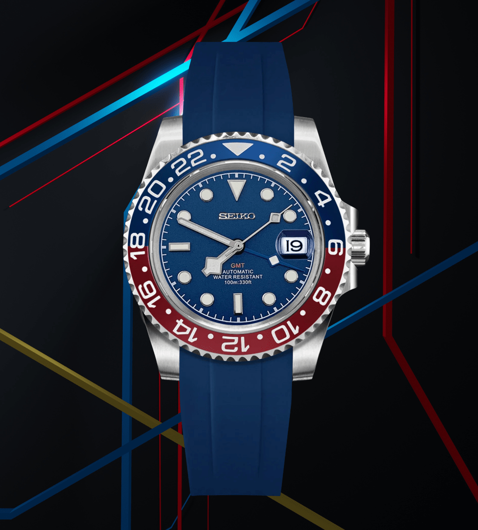 Seiko Mod GMT Blue Pepsi