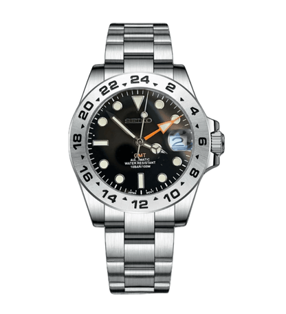 Seiko Mod GMT Explorer II Black