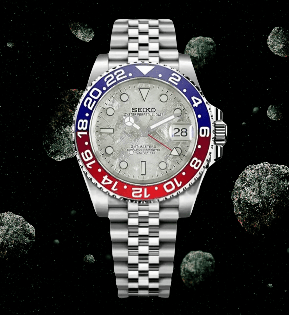 Seiko Mod GMT Pepsi Meteorite