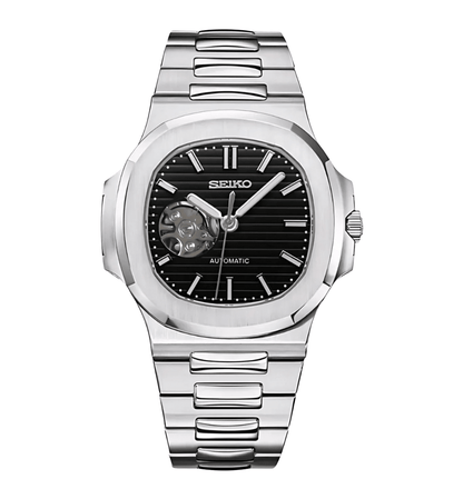 Seiko Mod Nautilus Black Open Heart