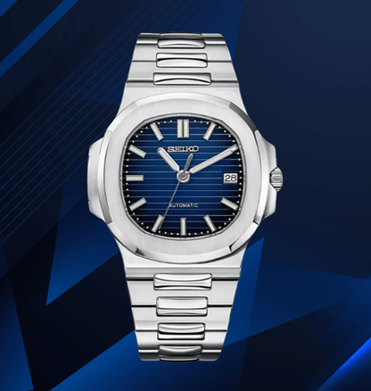 Seiko Mod Nautilus Blue