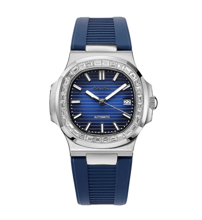 Seiko Mod Nautilus Diamond Blue