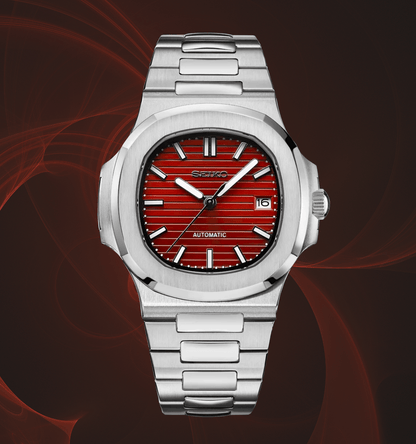 Seiko Mod Nautilus Red