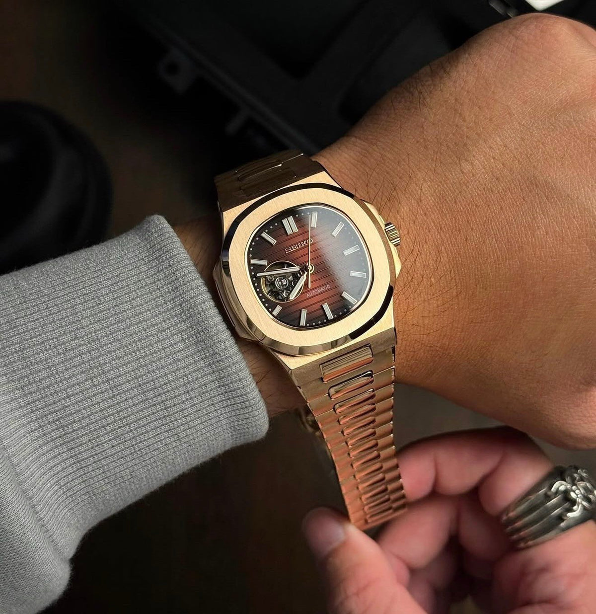 Seiko Mod Nautilus RG Open Heart