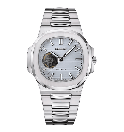 Seiko Mod Nautilus White Open Heart
