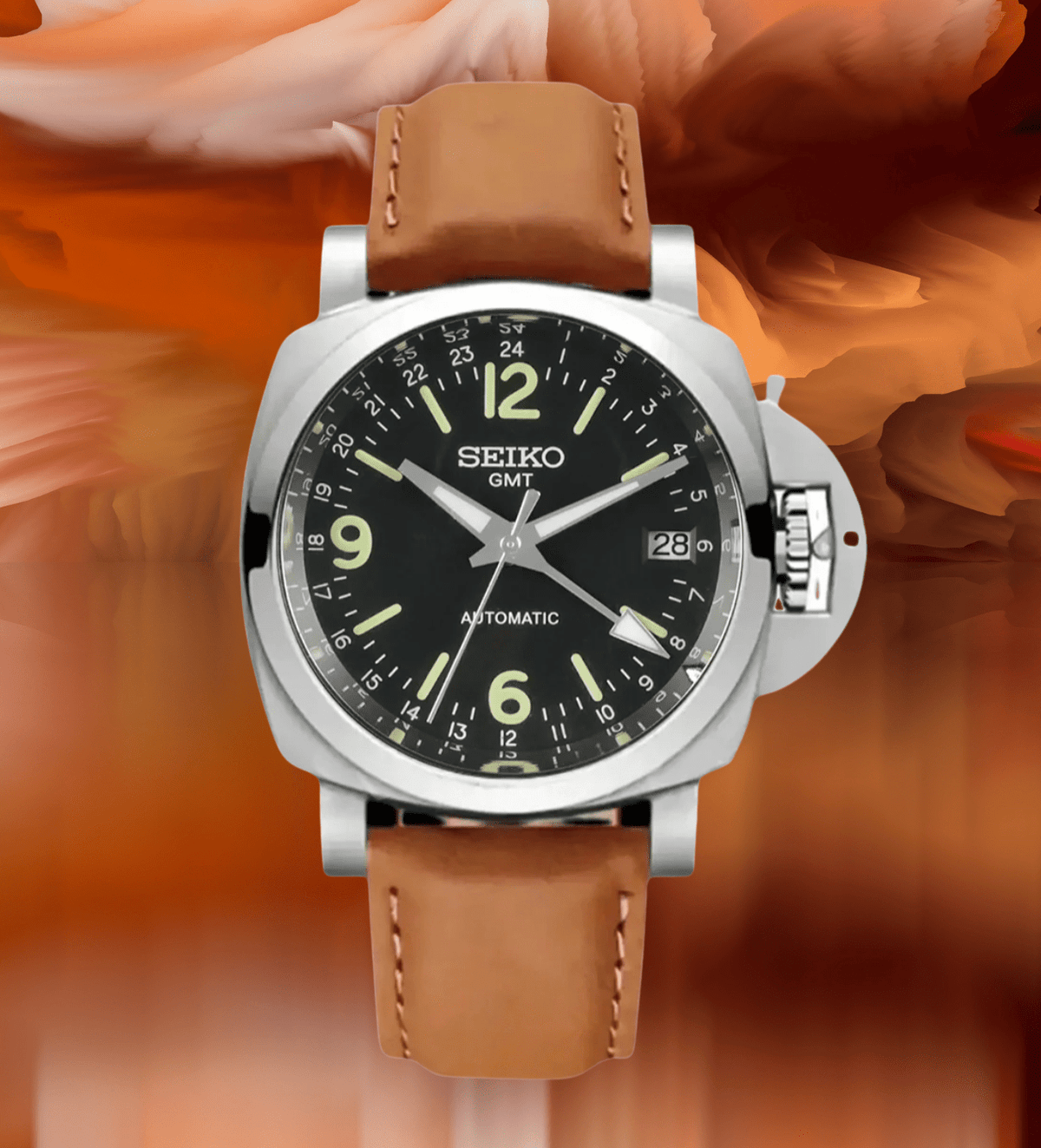 Seiko Mod Paneiko GMT Brown Black