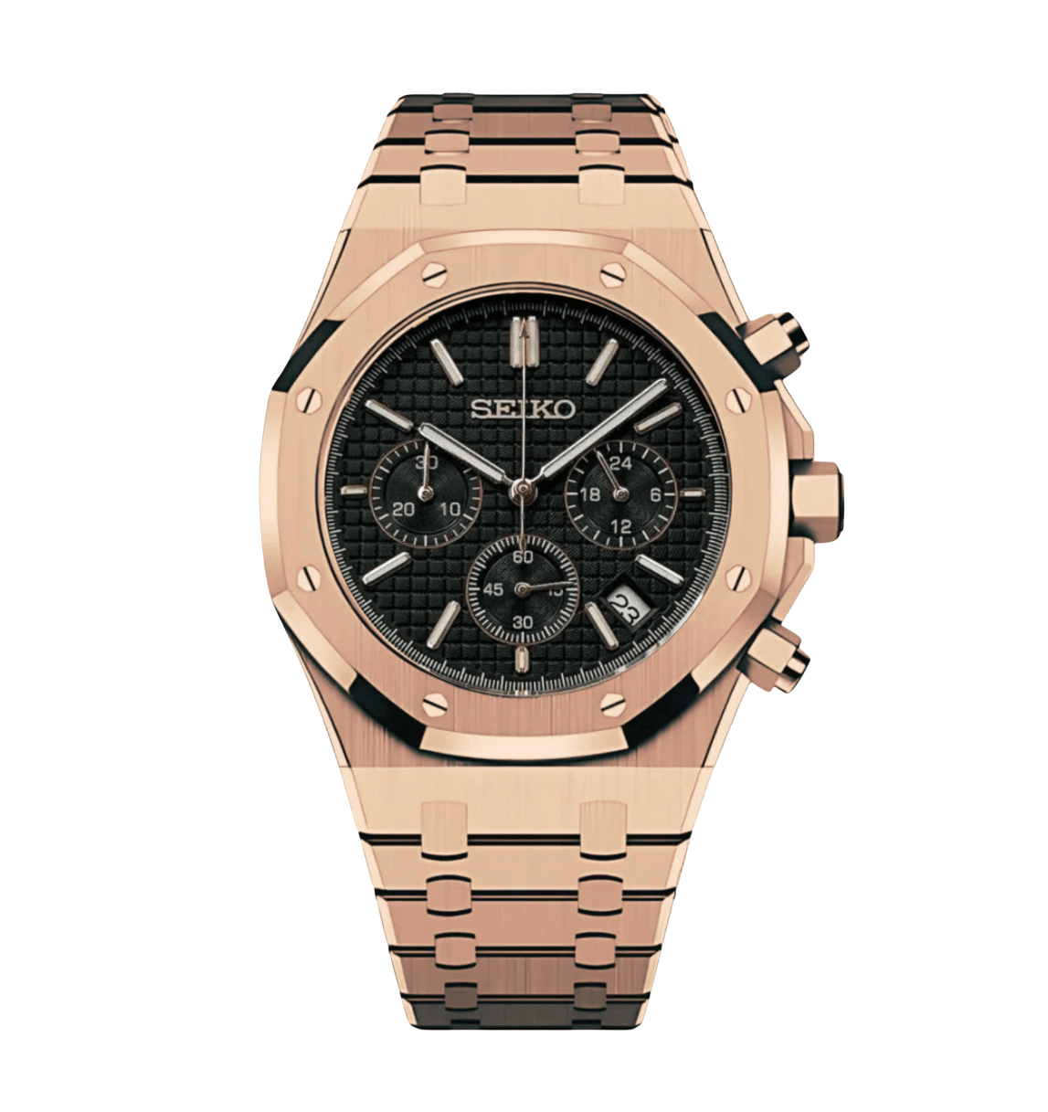 Seiko Mod Royal Oak Chrono Rose Gold