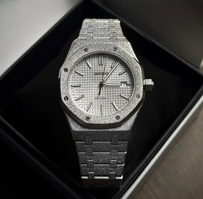 Seiko Mod Royal Oak Iced Out White