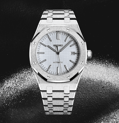 Seiko Mod Royal Oak Iced Out White