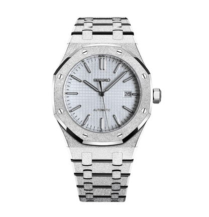 Seiko Mod Royal Oak Iced Out White