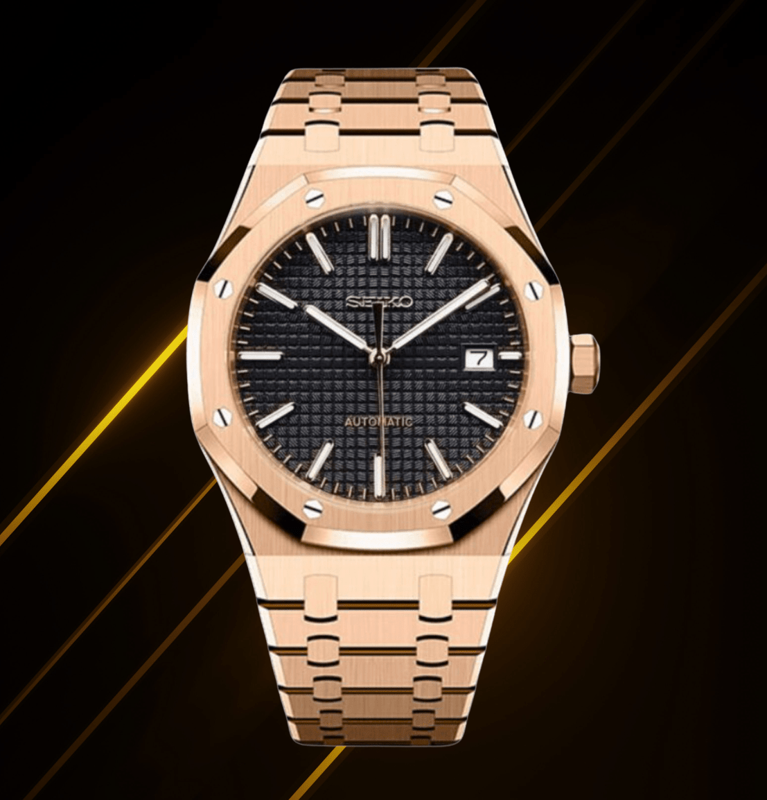 Seiko Mod Royal Oak RG Black