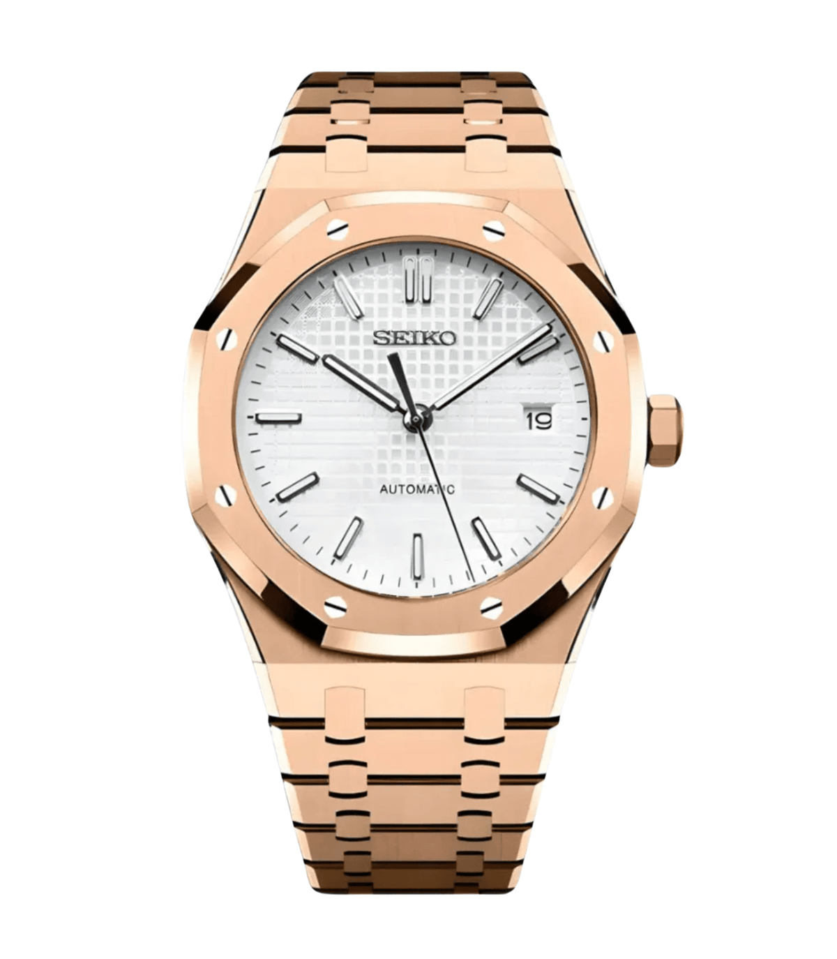 Seiko Mod Royal Oak RG White