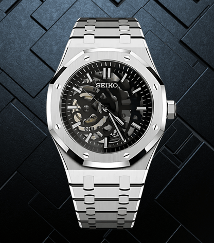 Seiko Mod Royal Oak Silver Skeleton