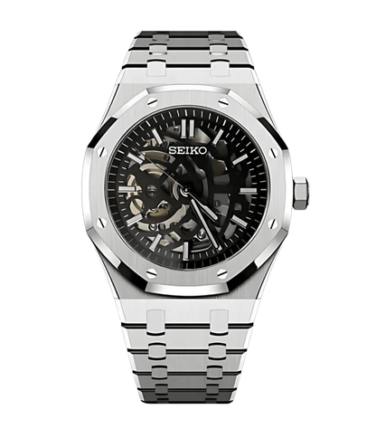 Seiko Mod Royal Oak Silver Skeleton
