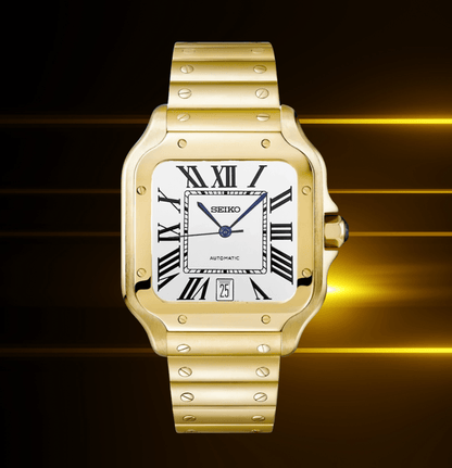 Seiko Mod Santos Full Gold
