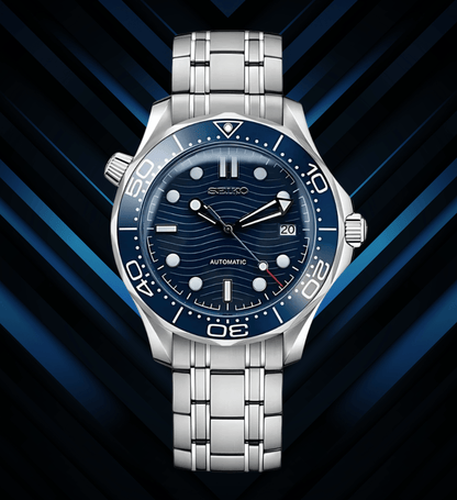 Seiko Mod Seamaster Blue