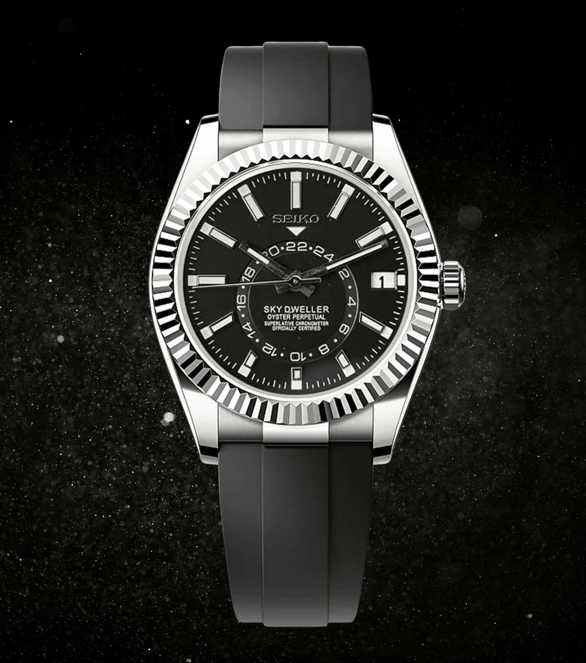 Seiko Mod Sky-Dweller Black