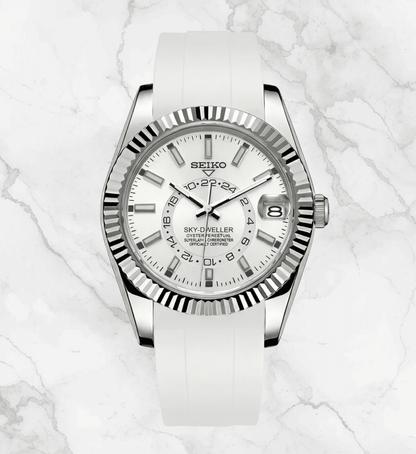 Seiko Mod Sky-Dweller Rubber White