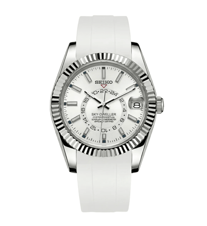 Seiko Mod Sky-Dweller Rubber White