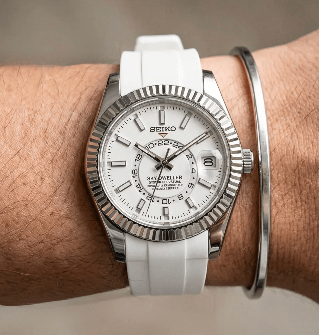 Seiko Mod Sky-Dweller Rubber White