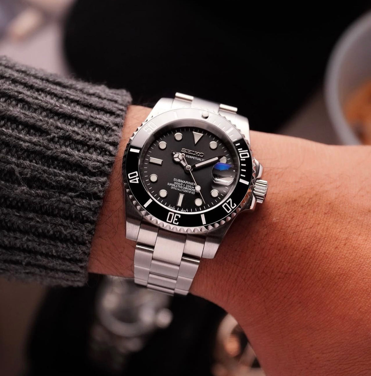 Seiko Mod Submariner Black