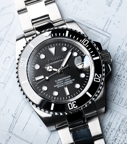 Seiko Mod Submariner Black