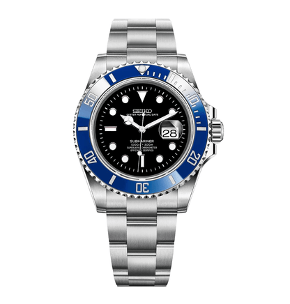 Seiko Mod Submariner Black Blue