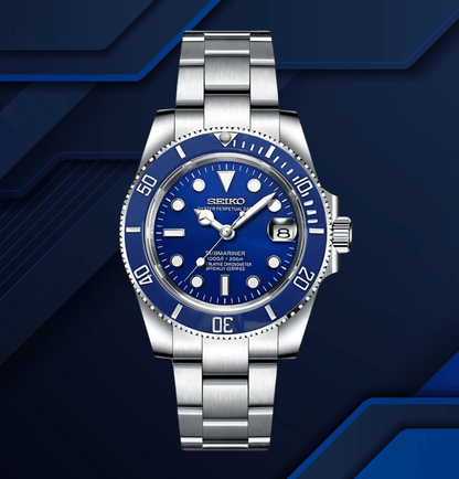 Seiko Mod Submariner Blue