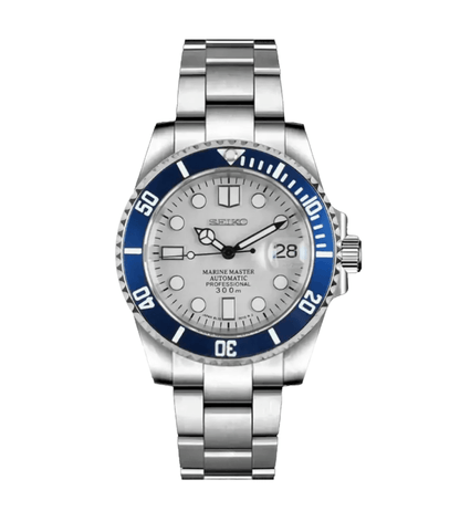 Seiko Mod Submariner White Blue