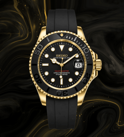Seiko Mod Yacht Master Gold Black
